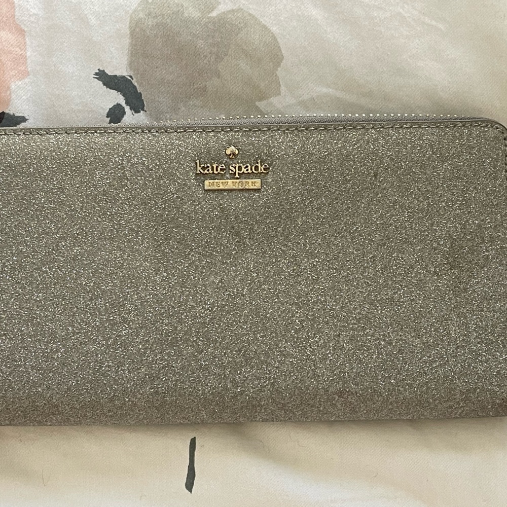 Kate Spade silver glitter wallet